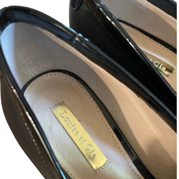 Anthropologie 7.5 Louise et Cie Lo-Larrin Slip On Black Leather Loafers Low Heel - Picture 4 of 7